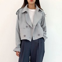 (세일) 더블버튼 숏 트렌치 B 1440