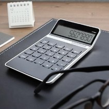 총무 회계 재무 계산기 블랙 심플 모던 12자리 선파워 LCD