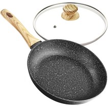 MICHELANGELO 8 Inch Frying Pan with Lid Small Frying Pan with Bakelite Handle 8 Inch Frying Pan No, 한개옵션0