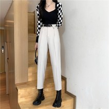 카키수트 카키브라운 정장바지 여성 봄가을 계절 캐쥬얼 스트레이트핏 일자 튜브 배기 팬츠 9부 스키니 2530729212