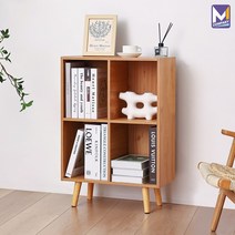 MCOMPANY 전면 낮은 책장 파티션 책상 책꽂이 4단 2단 간이 수납장 원목 사무실 선반 정리 수납 미니 분리 인테리어 책상위 수납함 진열대 책상용 책 정리함 프린터 서랍 K6, 버킨 책장