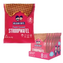 Dutch Caramel Stroopwafel 8 Pack by Belgian Boys 정통 와플 쿠키 개별 포장 방부제 없음 GMO 없음 8개입, 구매대행상품
