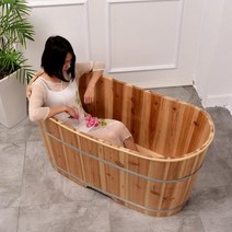 나무 가정용 개인 히노끼 욕조 간이 반신욕기 훈증, 기본_110x60x65_커버미포함