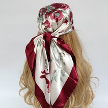 두건 머리두건 머리띠90*90cm 여성 스카프 실크 느낌 헤어 넥 스퀘어 브랜드 오피스 반다나 머플러 웨이터