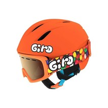 Giro Launch CP 청소년 스노우 스키 헬멧 고글 매칭 매트 블랙블랙 레드 포디움 XS (48.552cm), Matte Bright Orange/Jelly