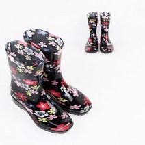 다있어슈즈 여자 패션장화 여자반장화 투명블랙