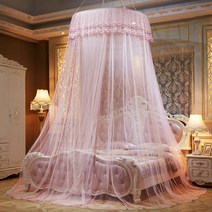 유럽스타일 레이스 캐노피 침대 모기장 (연핑크), 상세페이지 참조