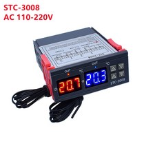 온도 컨트롤러 듀얼 디지털 온도 조절기 릴레이 출력, STC-3008 AC 110-220V, 03 STC-3008 AC 110-220V