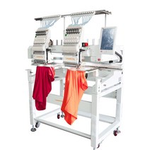 컴퓨터자수 자수기계 더블 헤드 고속 다기능 캡 티셔츠 의류 자수 기계 12/15 색상, 01 110V