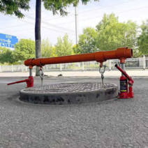 맨홀 뚜껑여는 도구 맨홀개폐기 맨홀 열기 장비, 짙은 회색