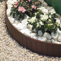 폴란드 에코보드 연결식 정원울타리 탄성고무 PVC 1m x 5장(총 5미터), 에코보드 울타리 브라운 22cm x 1m (5장세트)