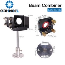 ZnSe 레이저 빔 결합기 세트 D2025mm ZnSe 빔 렌즈 결합기 마운트 CO2 레이저 조각 절단기용 빨간색 포인터, [3] D12x30MM, [2] Only Combiner Base