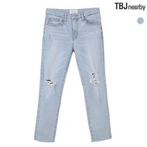 [TBJ] 여성 보이프렌드핏 크롭 L톤 데님 팬츠(T195DP852M)