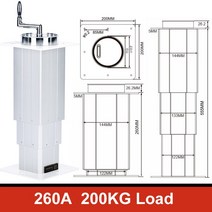 낮은침대 전기 다다미 리프트 수동 테이블 최대 지원 100kg 260-555mm 305-705mm 355-810mm 조정 높이, 05 260A