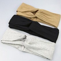 PKFARM 꼬임 포인트 골지 헤어 반다나 헤어밴드 머리띠 헤어터번 여성 패션 헤어띠 2개입