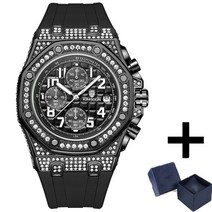 남성 시계 다기능 다이아몬드 방수 스포츠 쿼츠 비즈니스 크로노 그래프 AAA 보석