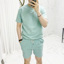 아도르클래식 8컬러 면 스판 반팔티 여름 밴딩 반바지 츄리닝 트레이닝 세트