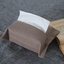 티슈케이스 모던 레트로 휴지 스퀘어 린넨 패브릭, 가벼운 커피