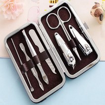 귀이개 네일가위 손톱깍이세트 네일핀셋 손톱깎이 세트 2종, 케이스손톱깍이세트(색상랜덤)