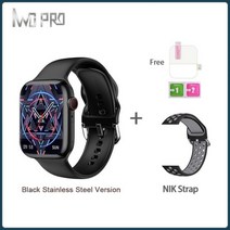 가성비스마트워치IWO New W57 MAX 남성용 스마트 시계 SmartWatch NFC 1.95IPS 대형 화면 428*518 해상도 3, 09 Black stainlesssteel