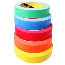 칼라 마스킹 테이프 25mm 종이테잎 실리콘 작업용 자동차 페인트 도색, 1. 칼라 마스킹테이프 주황 25mm X 1개