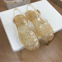 젤리슈즈 여성 여름 여성 샌들 젤리 신발 발목 스트랩 고무 신발 부드러운 밑창 미끄럼 방지 엄마 신발 캐주얼 편안한 여성 신발 2022