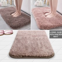 빨아쓰는 장모 발매트 발닦개 욕실매트 현관매트 극세사 러그 미끄럼방지, 소형-핑크(40x60)
