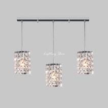 B 원통 크리스탈 3등 벤다 식탁등, LED 4W 미니클립톤