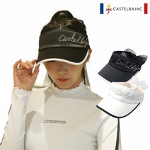 까스텔바작 여성 골프 레터링 리본 썬바이저 보석 썬캡 모자 (9081144), CW705 블랙 썬캡