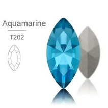 아쿠아씰 크리스탈 라인석 상단 스톤 의류 공예 쥬얼리에 적합한 라인스톤에 유리 접착제, Aquamarine+7X15mm 10Pcs