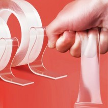 자국안남는 양면테이프 실리콘 투명 테이프 원형 재사용 1M, 투명양면테이프_1mmX3cmX3m