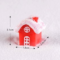 미스토토 크리스마스 장식 꾸미기 눈쌓인 빨간집 피규어 미니어처 테라리움 만들기재료, 레드