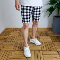 코코로맨틱 쿨 원단 엠보싱 체크 반바지 4종