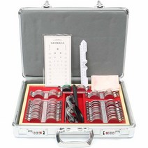 광학 시험 렌즈 세트 검안검사 테스트 금속 림 알루미늄 케이스 프레임 안경 검안체 도구 조정 가능한 눈, 01 104Pcs