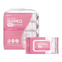 크리넥스 수앤수 물티슈 캡형 58매 3팩+1팩
