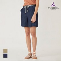 [올리비아로렌] 에스닉 벨트 데님 반바지_VVBDSYM5321