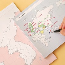 혼자공부 지도 메모패드 (50매), 한국지도