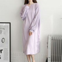 라원스타일 라원스타일 파스텔톤 라운드 맨투맨 롱 원피스 (9099603)