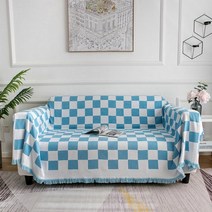 세이블목도리 바둑판 격자 무늬 소파 커버 니트 담요 테이블 천으로 바닥 매트 카펫 매트 카펫 러그 낮잠