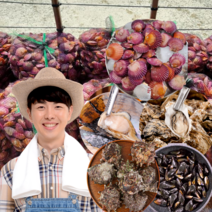 먹사부 통영 활 비단 홍 가리비 홍합 뿔소라 찜용 조개구이 세트 국산 왕 1kg 2kg 3키로 5킬로, C. (세트) 가리비(2kg)+뿔소라(2kg)