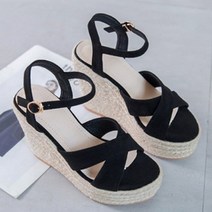 씨크릿컴퍼니 에스파듀 크로스 일선 미들통굽 스트랩샌들