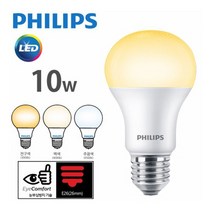 필립스 LED 전구 10W E26, 3000K(전구색)