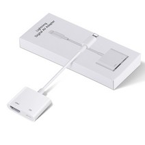 비디오테이프 변환 비디오 테이프 USB 플레이어 동영상 파일 번개 to hdmi 호환 2 포트 스플리터 케이블 기 1080p 디지털 av 어댑터 전화 액세서리 iphone to, 하얀