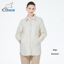 숏패딩 여성 ICEbear 2023 여성용 짧은 코트 심플한 라펠 루즈한 따뜻한 퀼트 재킷