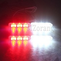 Fso 자동 경찰용 스트로브 라이트 4x3 LED 플래시 스트로보 스코프 건설 장비용 경고 성 노출증, red white