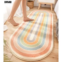 DFMEI 타원형 프린트 카펫 거실 매트