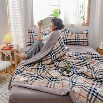 여름이불 국제 여름 에어컨 순면 싱글더블 워싱면 이불가능 세탁기세탁 줄무늬 색 4종세트