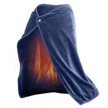 usb 전기요 보조배터리 연결 휴대용 등산 야외 업무 전기세 절감 140x80cm 충전 따뜻한 목도리 타이밍 기능밍크 벨벳 따뜻한 목도리 전기요, 네이비 블루