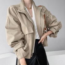 당일배송여성쇼핑몰 여성 야상자켓 크롭점퍼 봄 가을 숏 아우터 (베이지 화이트 블랙)