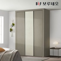 보루네오 10cm 패브릭 여닫이 작은방 붙박이장 5자 6자 7자, 아이보리 웜그레이 10cm